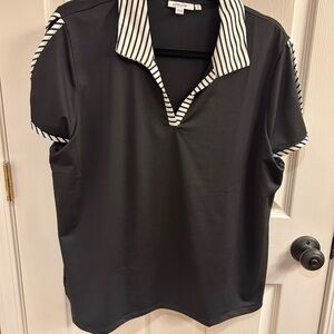 Chico's Black Size XL size 3 Striped Collar top
New without tags